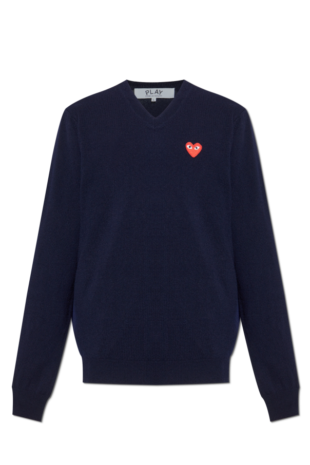 PLAY COMME des GARÇONS: Unisex Printed Heart T-Shirt (WHITE